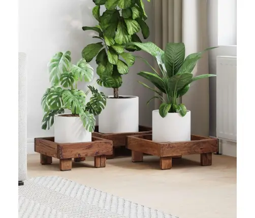 Augalų Stovas 3 Pcs Ruda Mahogany Medis