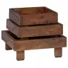 Augalų Stovas 3 Pcs Ruda Mahogany Medis