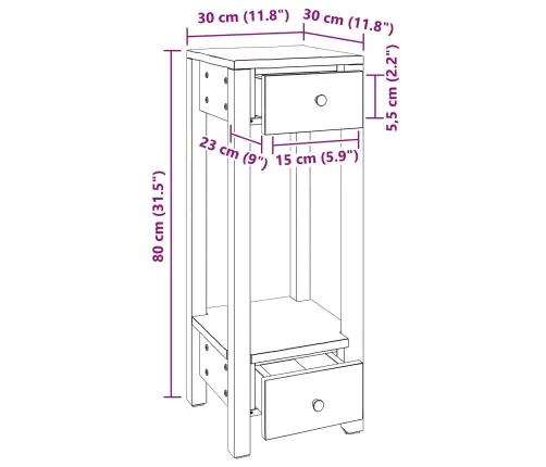 Augalų Stovas Su Stalčių Ruda 30 X 30 X 80 Cm Mahogany Medis