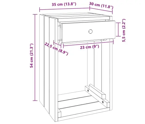 Naktsgaldiņš Brūna 63 X 30 X 79 Cm Cieta Mahagona Koks Vidaxl
