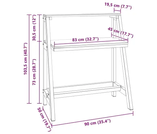 Laud Pruun 90 X 50 X 103 Cm Tugev Taastatud Puit