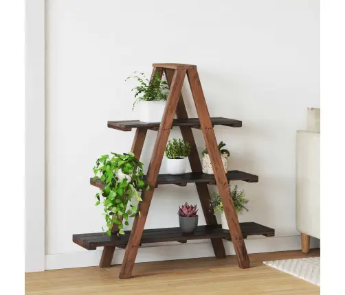 Salokāms Plaukts Ar Plauktu Brūna 79.5 X 35 X 112 Cm Vidaxl