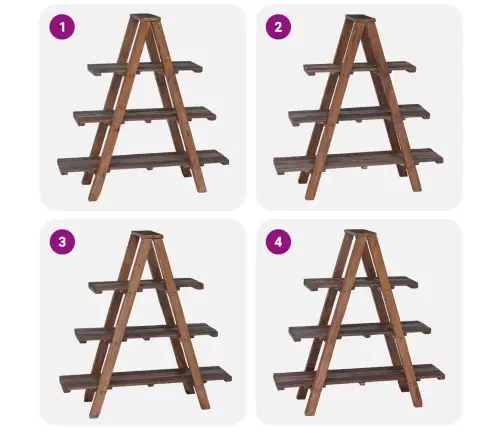 Salokāms Plaukts Ar Plauktu Brūna 79.5 X 35 X 112 Cm Vidaxl