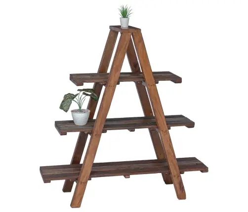 Salokāms Plaukts Ar Plauktu Brūna 79.5 X 35 X 112 Cm Vidaxl