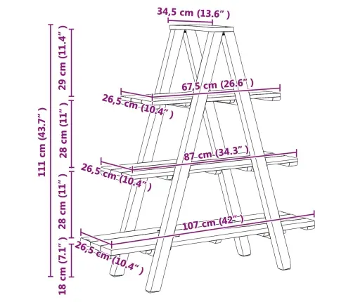 Salokāms Plaukts Ar Plauktu Brūna 79.5 X 35 X 112 Cm Vidaxl