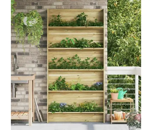 Taimekapid Riiuliga Pruun 90 X 15 X 180 Cm Immutatud Männipuit