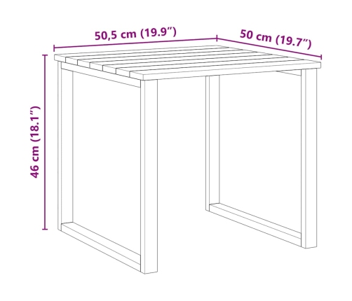 Sauļošanās Galda 50.5X50.5X46 Cm Iepriekš Apstrādāts Priedes Koks Vidaxl