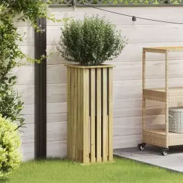 Plantu Kastēs Brūna 33 X 33 X 85 Cm Impregnēts Priedes Koks Vidaxl