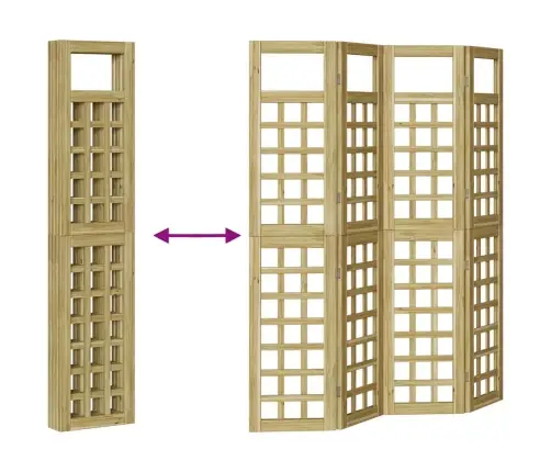 Āra Privātuma Ekrāns – 4 Paneļi, Apstrādāta Priede Vidaxl