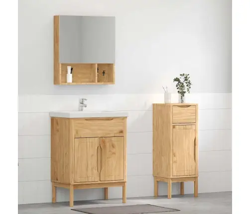 Vannitoa Mööbleset Floro 2 Pcs Vahapruun Kindel Männipuidust