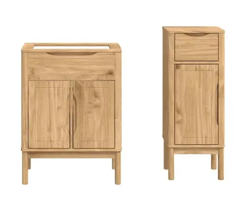 Vannitoa Mööbleset Floro 2 Pcs Vahapruun Kindel Männipuidust