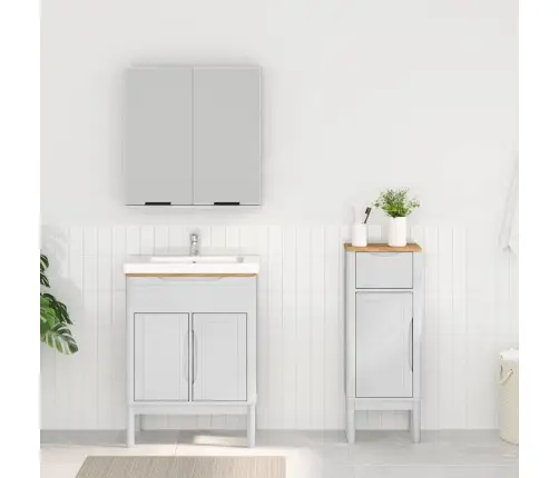 Vannitoa Mööbleset Uksega Floro 2 Pcs Valge Kindel Männipuidust