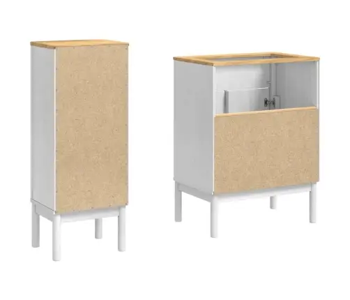 Vannitoa Mööbleset Uksega Floro 2 Pcs Valge Kindel Männipuidust