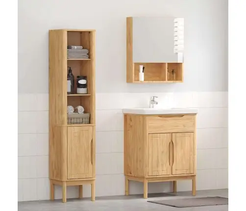 Vannitoa Mööbleset Floro 2 Pcs Vahapruun Kindel Männipuidust