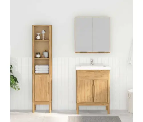 Vannitoa Mööbleset Floro 2 Pcs Vahapruun Kindel Männipuidust