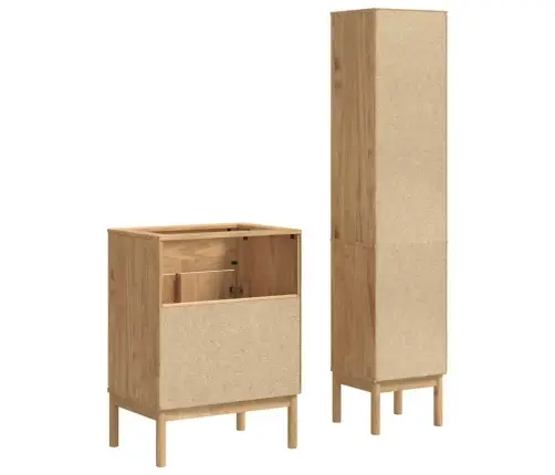 Vannitoa Mööbleset Floro 2 Pcs Vahapruun Kindel Männipuidust