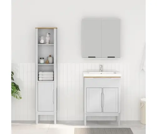 Vannas Istabas Mēbeļu Komplekts 2 Pcs Balts Ciets Priedes Koks Vidaxl