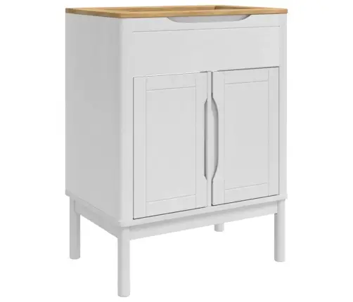 Vannas Istabas Mēbeļu Komplekts 2 Pcs Balts Ciets Priedes Koks Vidaxl