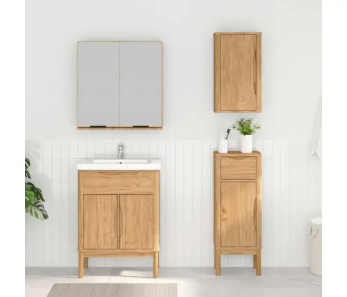 Vannitoa Mööbleset Floro 3 Pcs Vahapruun Kindel Männipuidust