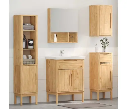 Vannitoa Mööbleset Floro 4 Pcs Vahapruun Kindel Männipuidust