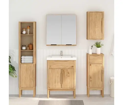 Vannitoa Mööbleset Floro 4 Pcs Vahapruun Kindel Männipuidust