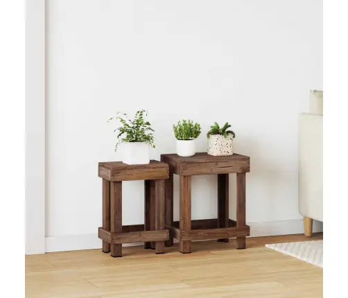 Augu Statīvs 2 Pcs Brūna 70 X 11 X 27 Cm Mahagona Koks Vidaxl