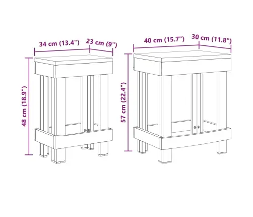 Augu Statīvs 2 Pcs Brūna 70 X 11 X 27 Cm Mahagona Koks Vidaxl