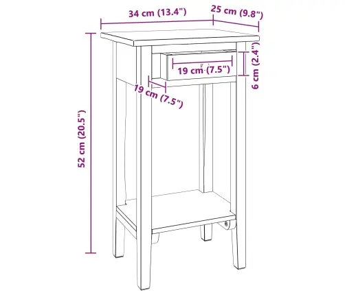 Augu Statīvs Ar Atvilktni Brūna 34 X 25 X 52 Cm Mahagona Koks Vidaxl