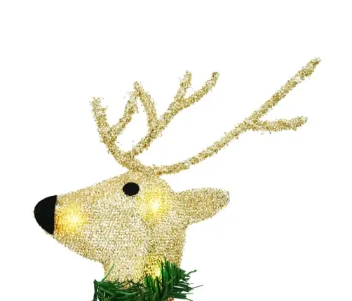 Led Ziemeļbrieži 5 Pcs Zelts Audums Vidaxl