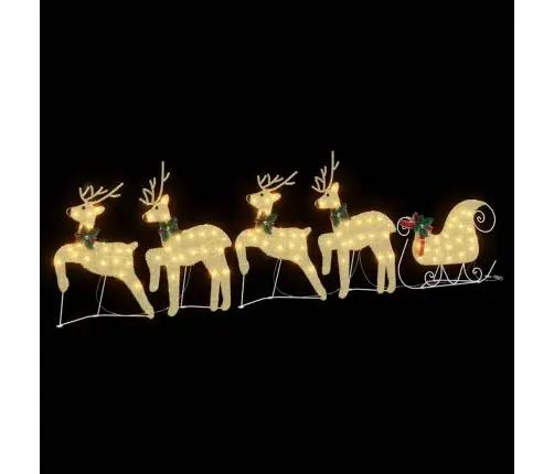 Led Ziemeļbrieži 5 Pcs Zelts Audums Vidaxl