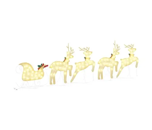 Led Ziemeļbrieži 5 Pcs Zelts Audums Vidaxl