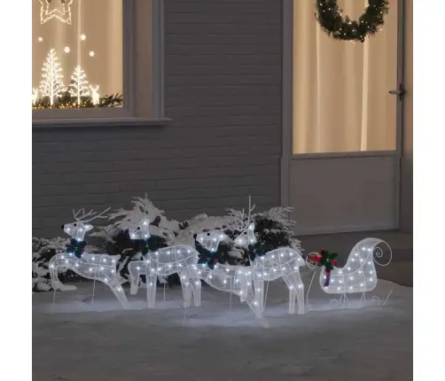 Led Ziemeļbrieži 5 Pcs Balts Audums Vidaxl