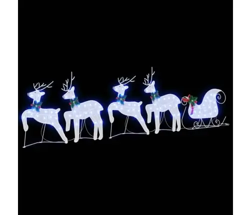 Led Ziemeļbrieži 5 Pcs Balts Audums Vidaxl