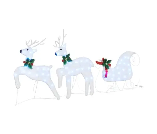 Led Ziemeļbrieži 7 Pcs Sudraba Audums Vidaxl