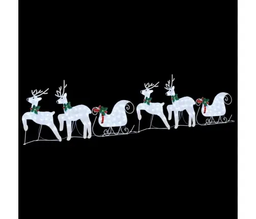 Led Ziemeļbrieži 7 Pcs Sudraba Audums Vidaxl