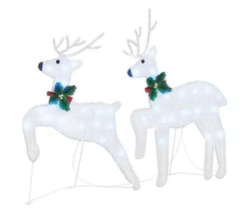 Led Ziemeļbrieži 7 Pcs Sudraba Audums Vidaxl