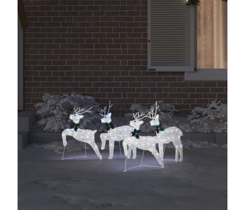 Led Ziemeļbrieži 4 Pcs Sudraba 45 X 19 X 65 Cm Audums Vidaxl