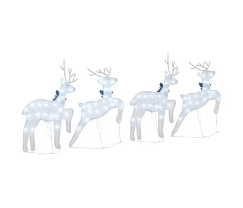 Led Ziemeļbrieži 4 Pcs Sudraba 45 X 19 X 65 Cm Audums Vidaxl