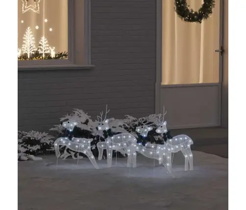 Led Ziemeļbrieži 4 Pcs Balts 45 X 19 X 65 Cm Audums Vidaxl