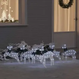 Led Ziemeļbrieži 6 Pcs Balts Audums Vidaxl