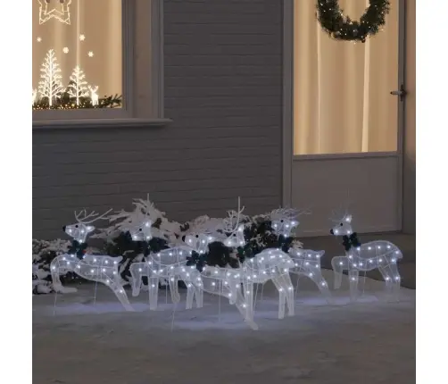 Led Ziemeļbrieži 6 Pcs Balts 45 X 19 X 65 Cm Audums Vidaxl