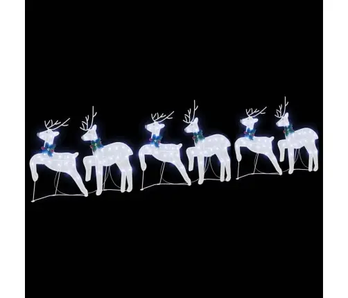Led Ziemeļbrieži 6 Pcs Balts 45 X 19 X 65 Cm Audums Vidaxl