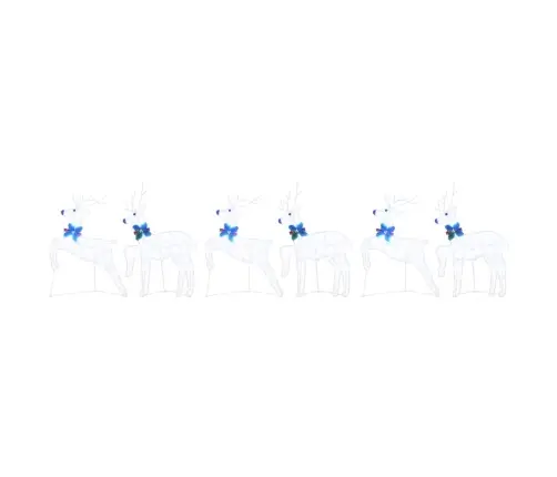 Led Ziemeļbrieži 6 Pcs Balts 45 X 19 X 65 Cm Audums Vidaxl