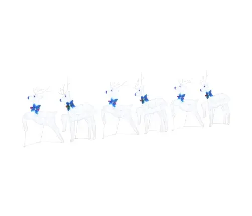 Led Ziemeļbrieži 6 Pcs Balts 45 X 19 X 65 Cm Audums Vidaxl
