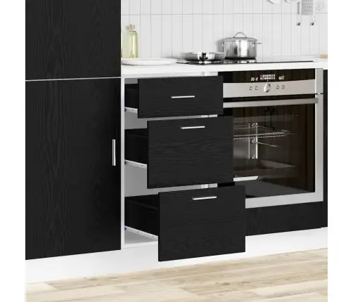 Virtuvės Pagrindinė Spintelė Juodas Ąžuolas 40 X 46 X 81,5 Cm