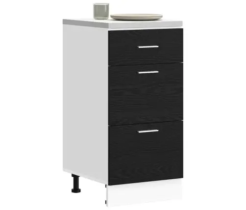 Virtuvės Pagrindinė Spintelė Juodas Ąžuolas 40 X 46 X 81,5 Cm