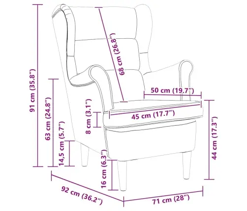 Tugitool Helehall 71 X 92 X 91 Cm Samet