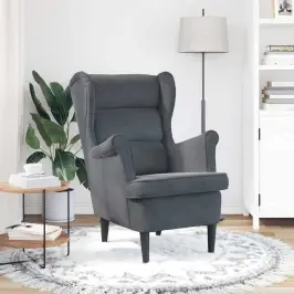 Atzveltnes Krēsls Tumši Pelēka 71 X 92 X 91 Cm Samts Vidaxl Atzveltnes Krēsls Tumši Pelēka 71 X 92 X 91 Cm Samts Vidaxl