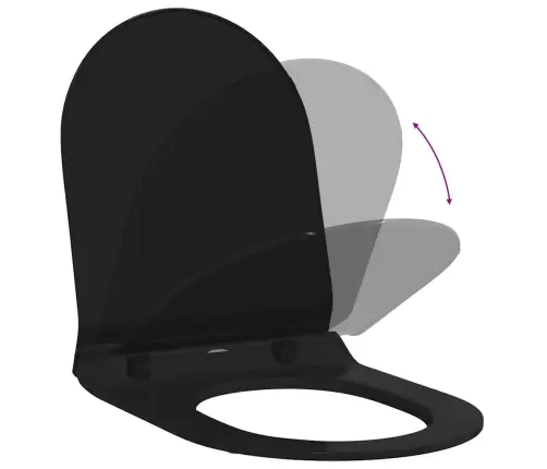 Tualetas Tinkamas Sėdyniai Juoda 50 X 36 X 5 Cm Polipropilenas