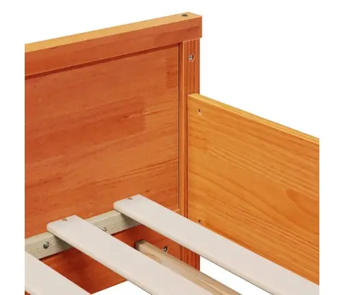 Lovos Rėmas Su Čiužiniu Ruda 80 X 200 Cm Kietos Pušies Mediena